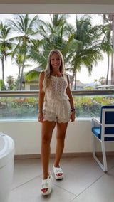 5899 Crochet top and short set