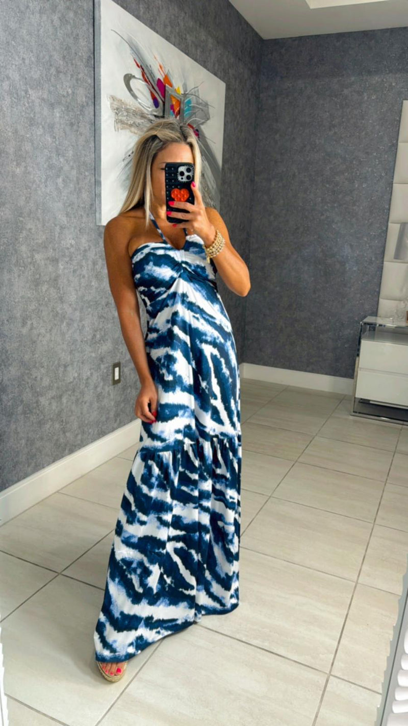 1230 Tie dye print maxi dress