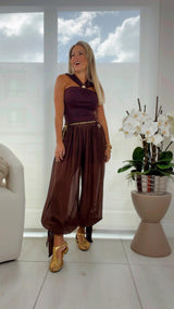 5242 Anckle tie balloon pants