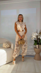 5259 Lace top and pants set