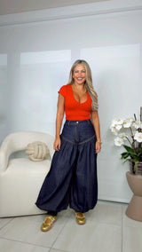 7599 V-neck basic top