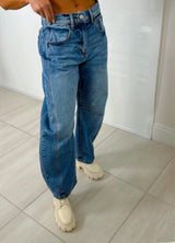 2785 Mid rise wide barrel pants