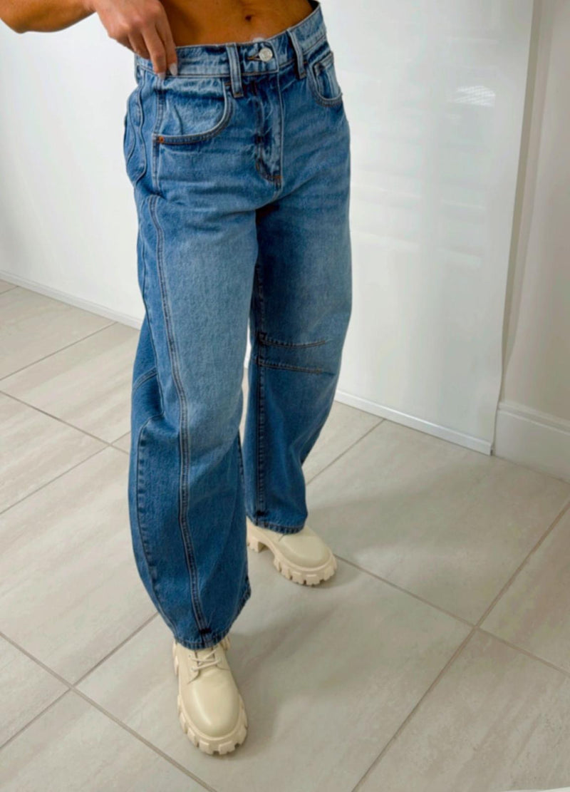 2785 Mid rise wide barrel pants