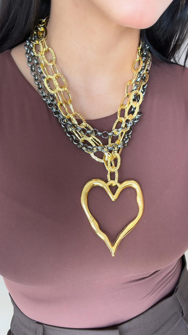 DL01 Maxi necklace with big heart