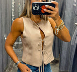 6036 Front tie vest