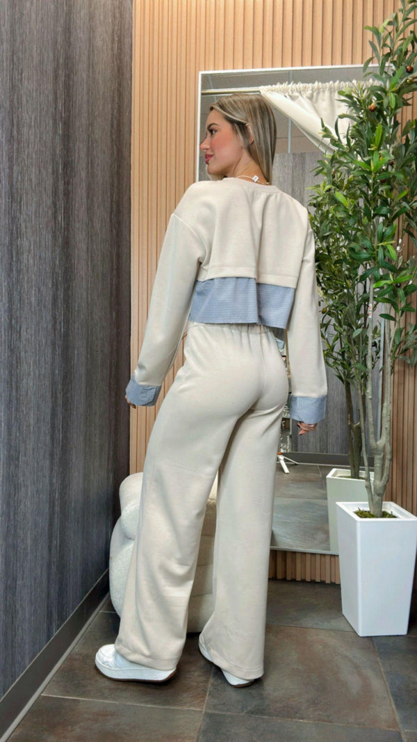 3395 Sweaters and wide leg pants set