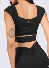 CROP EMANA FLOW - BLACK