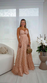 1899 Polka dot printed maxi dress