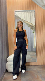 7177 Ribbed top and pants set