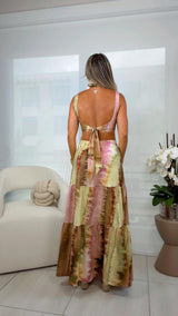 1932 Earth muse open back maxi dress Kiut