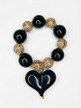 B3139 Animal print heart bracelet