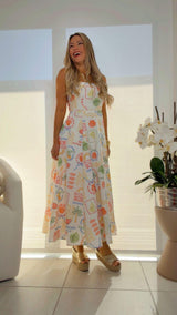 1759 Vacation print midi dress