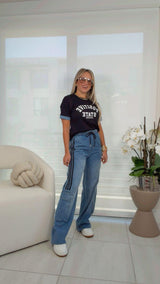 5947 T-shirt and denim pants set