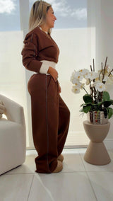 6920 Contrast sweater and pants set