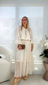 8195 Boho top and maxi skirt set