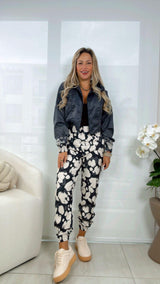 1707 Cheetah printed jacket and jogger set KIUT