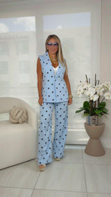 1912 Polka dot vest with belt and pants set