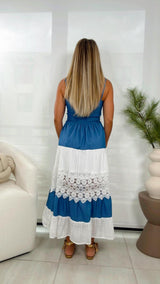 6020 Eyelet long dress