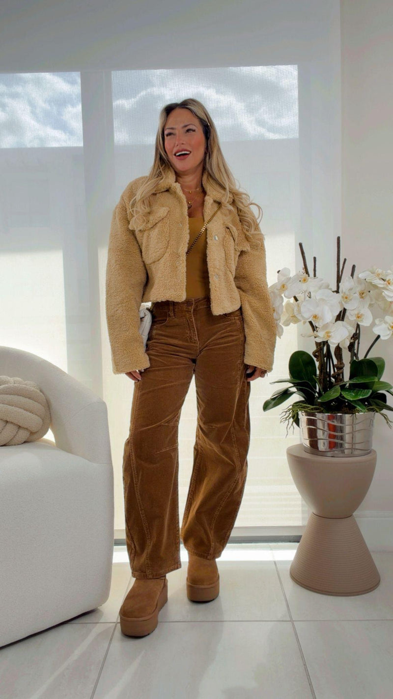 Y200 Teddy sherpa cropped jacket coat