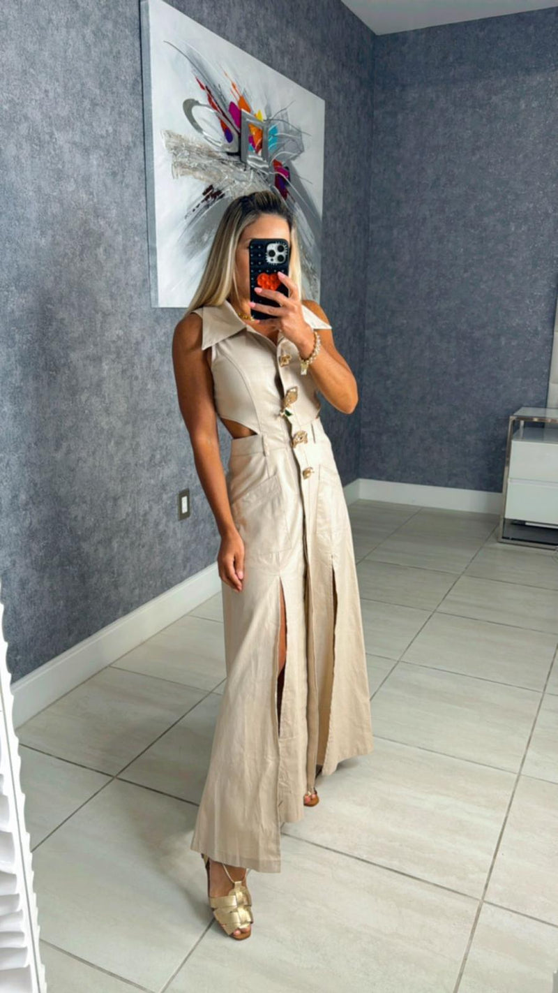4111 Senses pin maxi dress