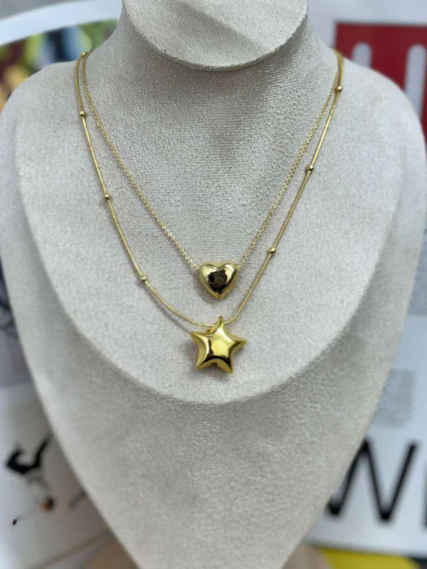 DL90 Cadena doble con aretes
