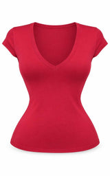 7599 V-neck basic top