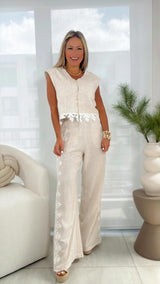 1059 Linen vest and pants set