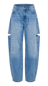 6239 Side slit barrel pants