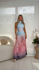 1836 Oval Print Body and maxi skirt set Kiut