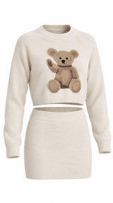 7004 Teddy sweater and mini skirt set