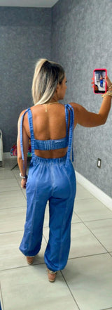 4121 Washed open back jumpsuit