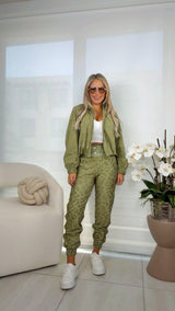 1975 Leopard print bubble jacket and jogger set Kiut