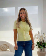 2998 Bow pins pointelle sweater top