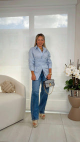 5240 Waist-tie blouse