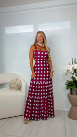 1932 Polka dot open back maxi dress Kiut