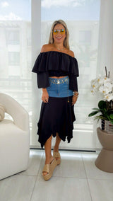 0029 Top and maxi skirt set