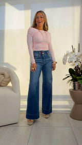 6846 Drapped long sleeve top