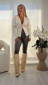 6329 One gold button sweater