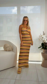 7263 Striped maxi dress