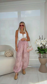 7354 Textured bubble pants