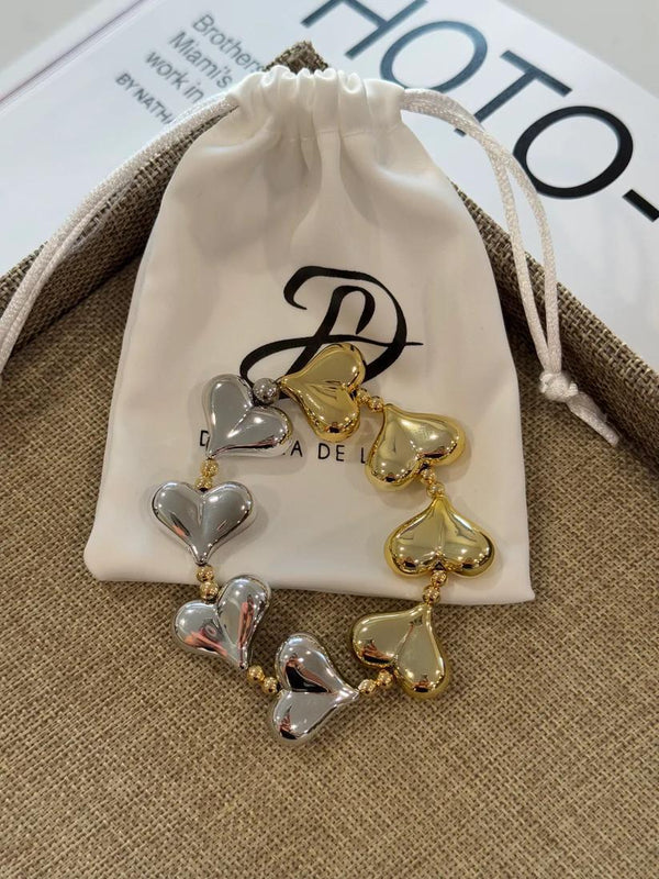 DL02 Valentine bracelet silver and gold