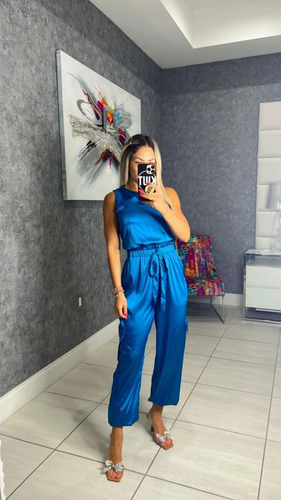 319R One shoulder jogger jumpsuit