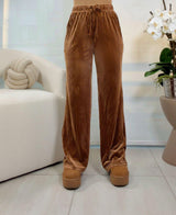 FIE1 Ribbed velvet high waist wide leg pants
