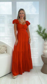 9329 Solid woven ankle dress