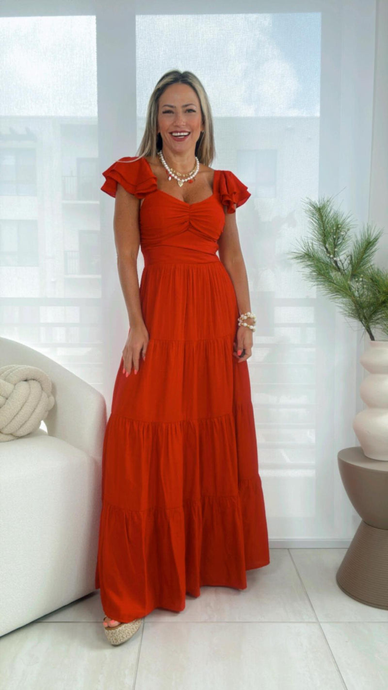 9329 Solid woven ankle dress