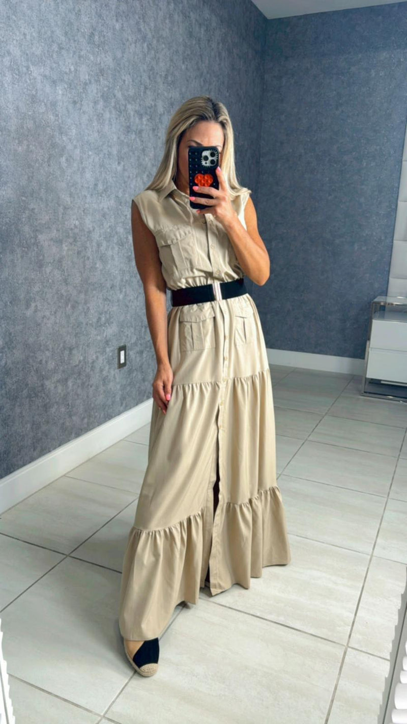 8023 Maxi dress with belt