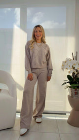 0703 Pearl detail top and pant set