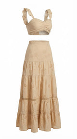 6013 Eyelet long skirt set