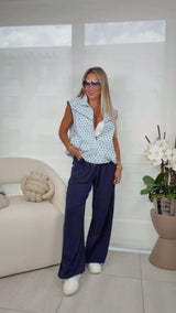 3021 Polka dot bubble vest and pants set