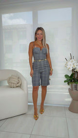 1648 Plaid top and bermuda short set